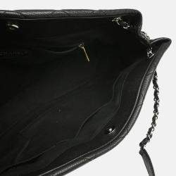 Pre Owned Chanel Black Caviar Leather Timeless Soft Chain Tote Bag