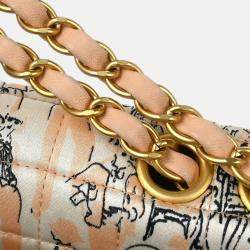Pre Owned Chanel Pink Satin Silk Scarf Chain Shoulder Bag