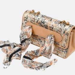 Pre Owned Chanel Pink Satin Silk Scarf Chain Shoulder Bag