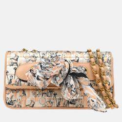 Pre Owned Chanel Pink Satin Silk Scarf Chain Shoulder Bag