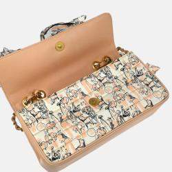 Pre Owned Chanel Pink Satin Silk Scarf Chain Shoulder Bag