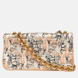 Pre Owned Chanel Pink Satin Silk Scarf Chain Shoulder Bag
