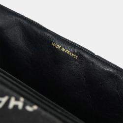 Pre Owned Chanel Black Canvas Maxi Classic Flap Shoulder Bag