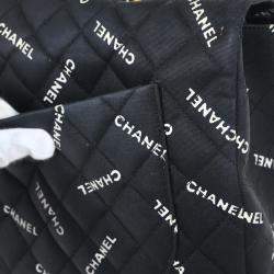 Pre Owned Chanel Black Canvas Maxi Classic Flap Shoulder Bag