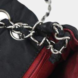 Pre Owned Chanel Black Satin Shoulder Bag