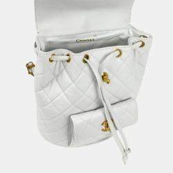 Chanel White Lambskin Duma Backpack
