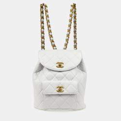 Chanel White Lambskin Duma Backpack