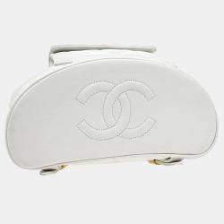 Chanel White Lambskin Duma Backpack