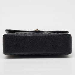 Pre Owned Chanel Black Quilted Caviar Leather Maxi Classic Double Flap Bag