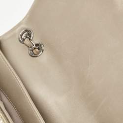 Chanel Olive Green Quilted Patent Leather Triple Compartment Flap Bag 