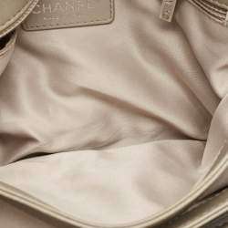 Chanel Olive Green Quilted Patent Leather Triple Compartment Flap Bag 