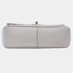 Chanel Silver Lambskin Chevron Mini Rectangular Stud Wars Flap Bag