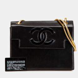 Pre Owned Chanel Black CC Patent Snake Chain Flap Bag