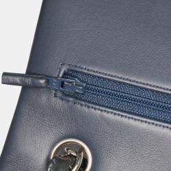 Chanel Navy Blue Jumbo Classic Chevron Patent Double Flap Bag