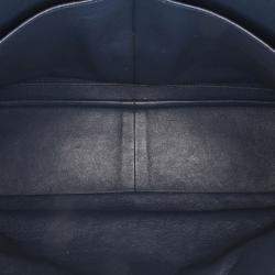 Chanel Navy Blue Jumbo Classic Chevron Patent Double Flap Bag