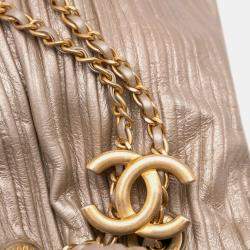 Chanel Medium Metallic Calfskin Coco Pleats Drawstring Backpack