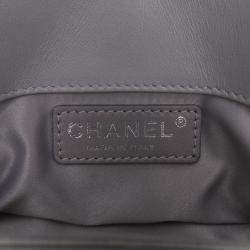 Pre Owned Chanel Grey Quilted Lambskin x3 Accordion  Bag