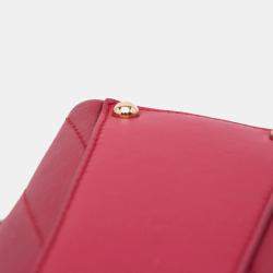 Chanel Red Small Calfskin Coco Chevron Envelope Flap Bag