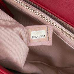 Chanel Red Small Calfskin Coco Chevron Envelope Flap Bag