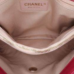 Chanel Red Small Calfskin Coco Chevron Envelope Flap Bag