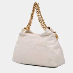 Chanel White Calfskin Rodeo Drive Hobo Bag