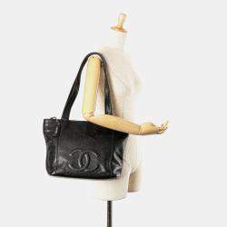Pre Owned Chanel Black CC Caviar Tote Bag
