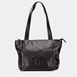 Pre Owned Chanel Black CC Caviar Tote Bag