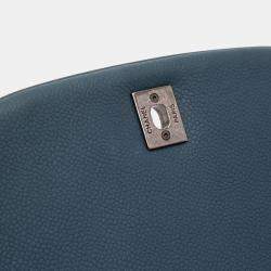 Pre Owned Chanel Navy Blue Small Quilted Caviar Casual Pocket Flap Bag