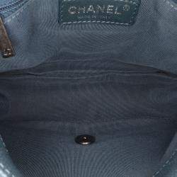 Pre Owned Chanel Navy Blue Small Quilted Caviar Casual Pocket Flap Bag