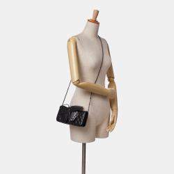 Chanel Black Quilted Lambskin Butterfly Clutch With Chain