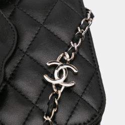 Chanel Black Quilted Lambskin Butterfly Clutch With Chain