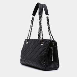 Chanel Black CC Quilted Caviar Soft Tote