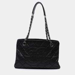 Chanel Black CC Quilted Caviar Soft Tote