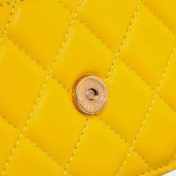 Chanel Yellow Quilted Lambskin Candy Chain Clutch with Chain