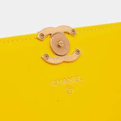 Chanel Yellow Quilted Lambskin Candy Chain Clutch with Chain