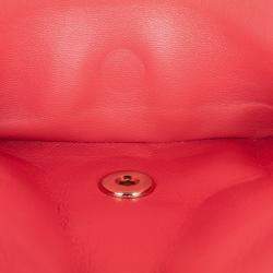 Pre Owned Chanel Pink Medium Classic Chevron Lambskin Double Flap Bag