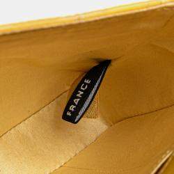 Pre Owned Chanel Yellow New Travel Line Nylon East West Flap Bag