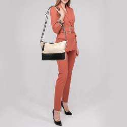 Chanel Beige/Black Quilted Aged Leather Medium Gabrielle Hobo