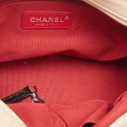 Chanel Beige/Black Quilted Aged Leather Medium Gabrielle Hobo