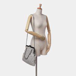 Chanel Grey Iridescent Quilted Calfskin Chic Frame Satchel