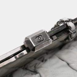 Chanel Grey Iridescent Quilted Calfskin Chic Frame Satchel