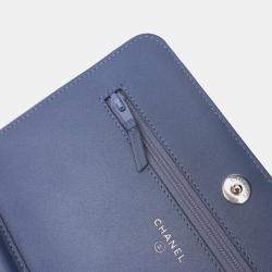 Chanel Purple Studded Lambskin Camellia Wallet On Chain
