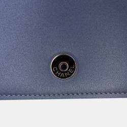 Chanel Purple Studded Lambskin Camellia Wallet On Chain