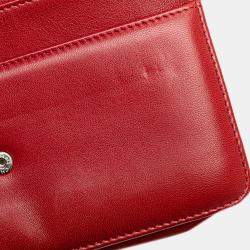 Chanel Red CC Calfskin Wallet On Chain