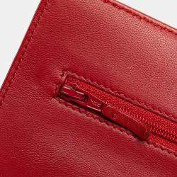 Chanel Red CC Calfskin Wallet On Chain