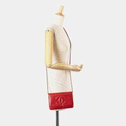 Chanel Red CC Calfskin Wallet On Chain