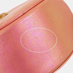 Chanel Pink Iridescent Lambskin 19 Round Clutch with Chain