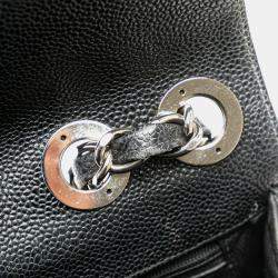 Pre Owned Chanel Black Jumbo Quilted Caviar Single Flap