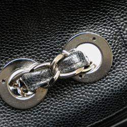 Pre Owned Chanel Black Jumbo Quilted Caviar Single Flap