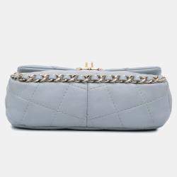 Pre Owned Chanel Grey Mini Calfskin Chain Around Flap